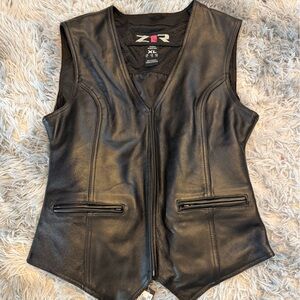 100% real genuine leather vest w/gun pocket NWT size XL